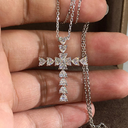 CAOSHI Aesthetic Cross Necklace for Women Charming Zirconia Trendy Party Accessories Personalized Female Jewelry Wholesale Bulk