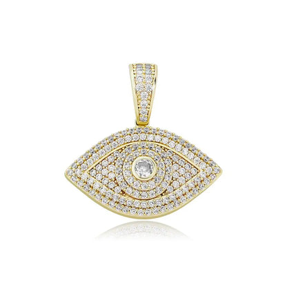 TOPGRILLZ Evil Eye Pendant Necklace Iced Out Micro Pave Cubic Zirconia Pendant Hip Hop Rock Fashion Jewelry For Gift Men Women