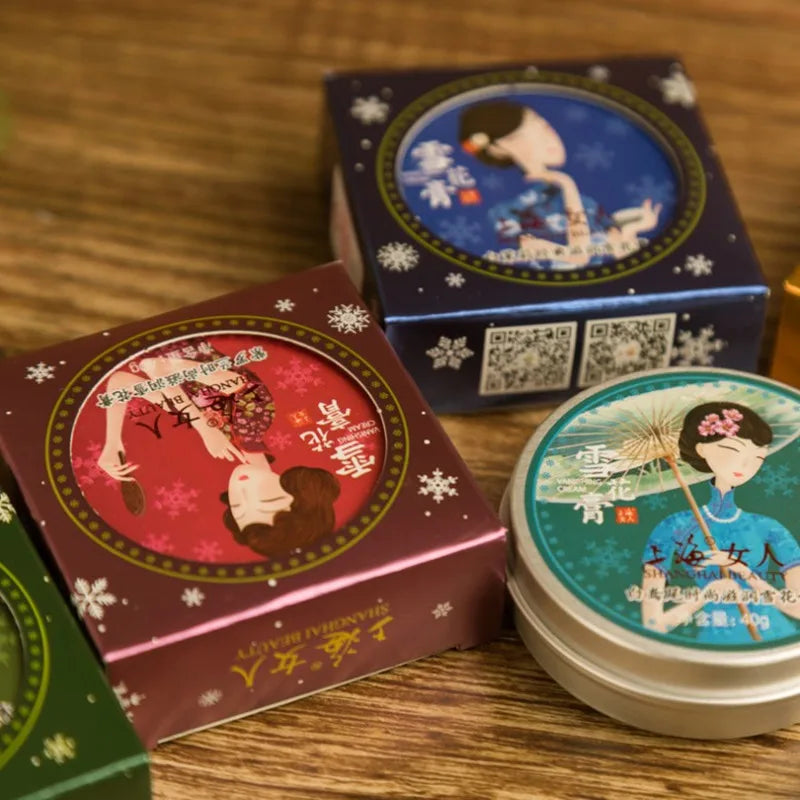 6pcs Set Old Shanghai Foundation Cream Deep Hydration Brighten Skin Facial Day & Night Cream Smoothing Skin Care  Cosmetics Gift