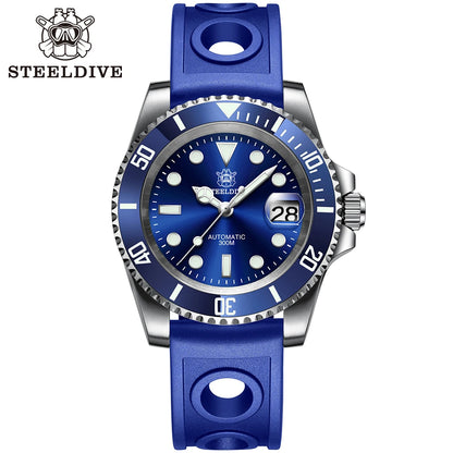 SD1953 STEELDIVE Brand Ceramic Bezel 41mm Steeldive 30ATM Water Resistant NH35 Automatic Mens Dive Watch Reloj with Milled Clasp