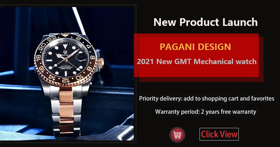 PAGANI DESIGN Top Brand Men's Mechanical Watch Japanese Movement 100m Waterproof Sapphire Glass Men's Automatic Watch