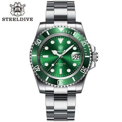 SD1953 STEELDIVE Brand Ceramic Bezel 41mm Steeldive 30ATM Water Resistant NH35 Automatic Mens Dive Watch Reloj with Milled Clasp