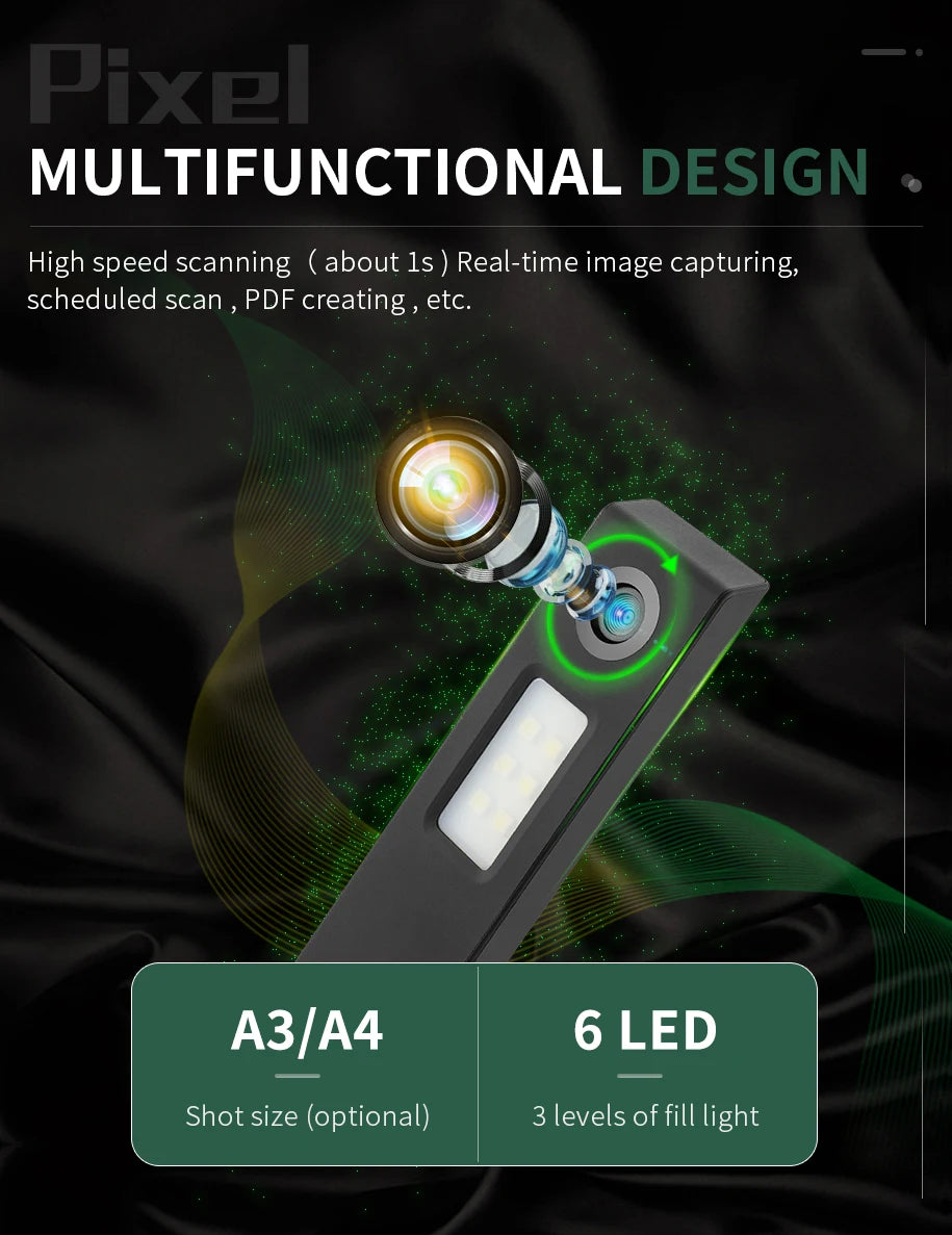 NETUM Book Scanner T101 Autofocus Document Scanner Max A4 A3 Size with Smart OCR Led Table Desk Lamp for Family Home Office