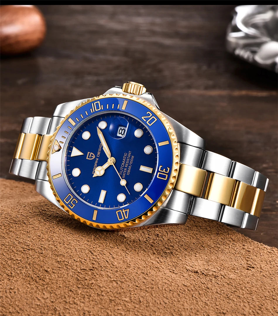 PAGANI DESIGN Top Brand Men's Mechanical Watch Japanese Movement 100m Waterproof Sapphire Glass Men's Automatic Watch