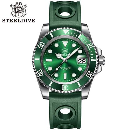 SD1953 STEELDIVE Brand Ceramic Bezel 41mm Steeldive 30ATM Water Resistant NH35 Automatic Mens Dive Watch Reloj with Milled Clasp