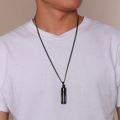 Vnox Hollow Tube Pendant for Men Women Stainless Steel Cremation Keepsake Urn Necklaces Memorial Jewelry