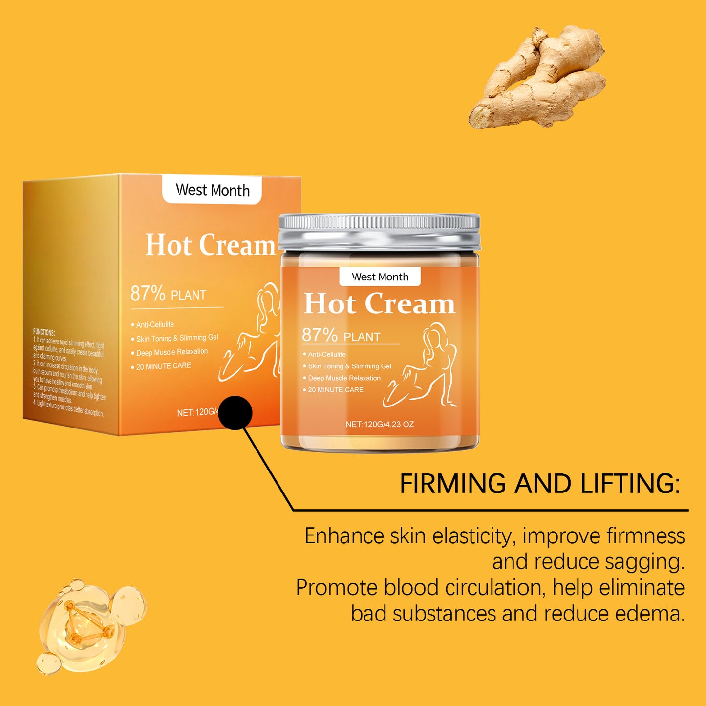 Fat Burner Weight Loss Cream Anti Cellulite Shaping Sculpting Firming Arms Belly Abdomen Thigh Legs Full Body Massager Hot Cream