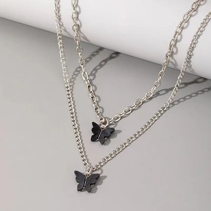 Fashion Trend Unique Design Elegant Delicate Light Luxury Zircon Butterfly Necklace For Women Jewelry Wedding Party Premium Gift