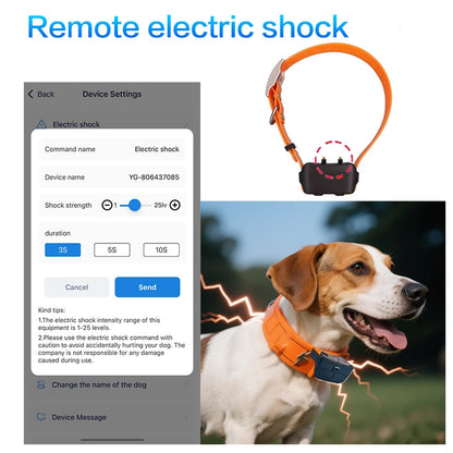 Pet Gps Locator, Hunting Dog Tracker, Dog Training Device, Remote Control, View Via App, Free, Waterproof
