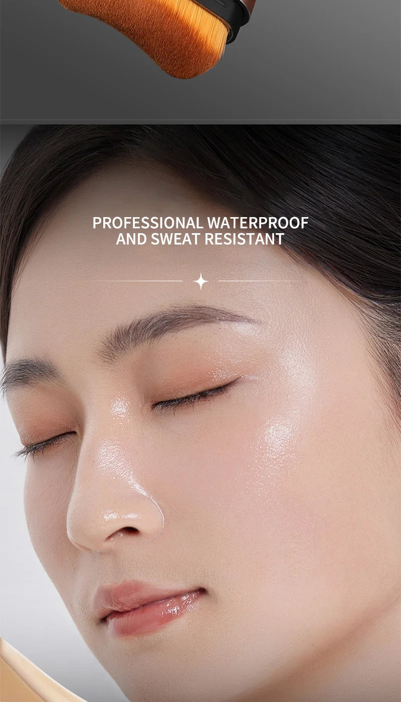 Light & Moist Hydrating Foundation Stick – Waterproof, Rotating Dual-Head with Brush