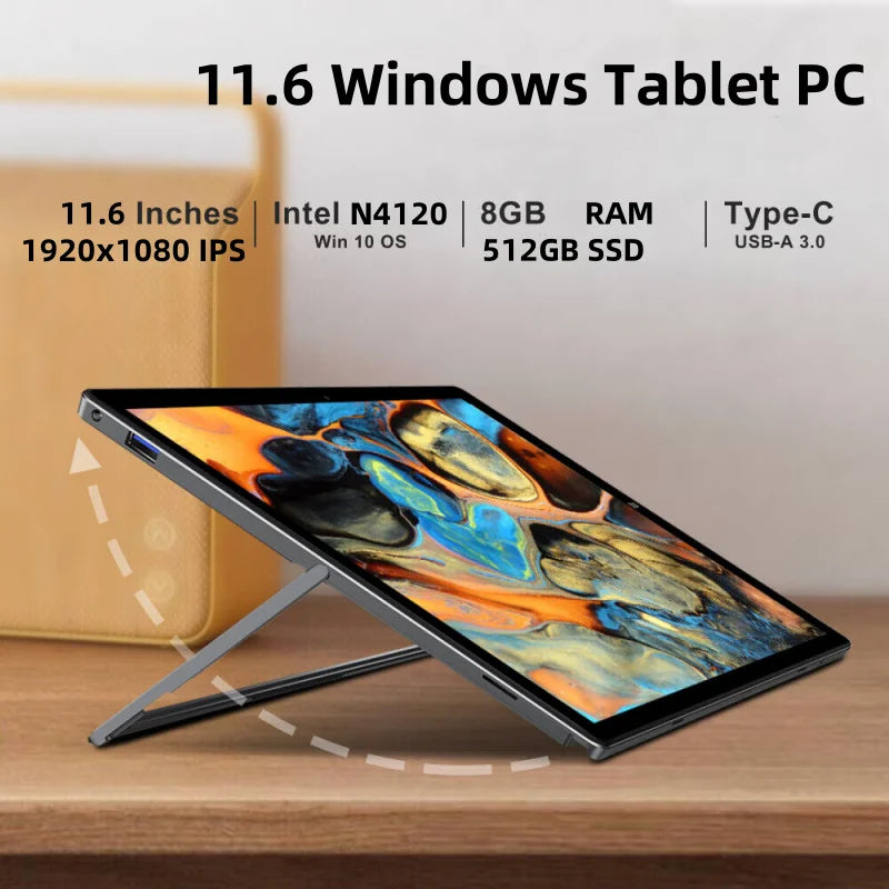 CHUWI Type-C 11.6" Windows 11 Tablet - 8GB RAM 512GB SSD Intel Celeron N4120 1920x1080 IPS