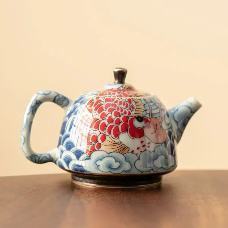 Chinese Underglaze Color Ceramic Teapot Tea Gift Customized Tea Infuser Tea Pot