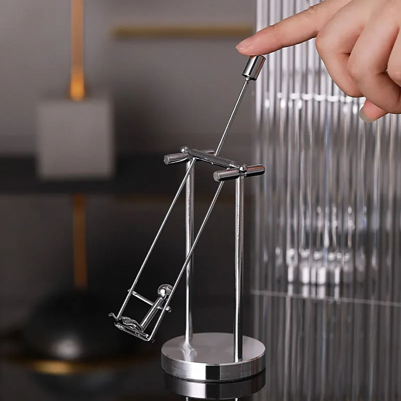 Steel Balance Physics Toy Kinetic Art Desktop Perpetual Motion Science Decor Gifts Fun Office Desk Toys And Gadgets For Adults