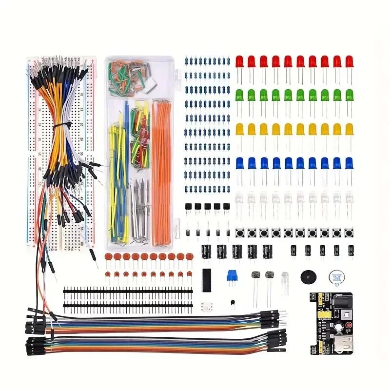 830Pcs DIY Electronics Starter Kit – For Arduino UNO R3, Includes Breadboard, Tie-points, and Electronic Components