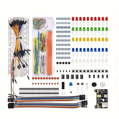 830Pcs DIY Electronics Starter Kit – For Arduino UNO R3, Includes Breadboard, Tie-points, and Electronic Components