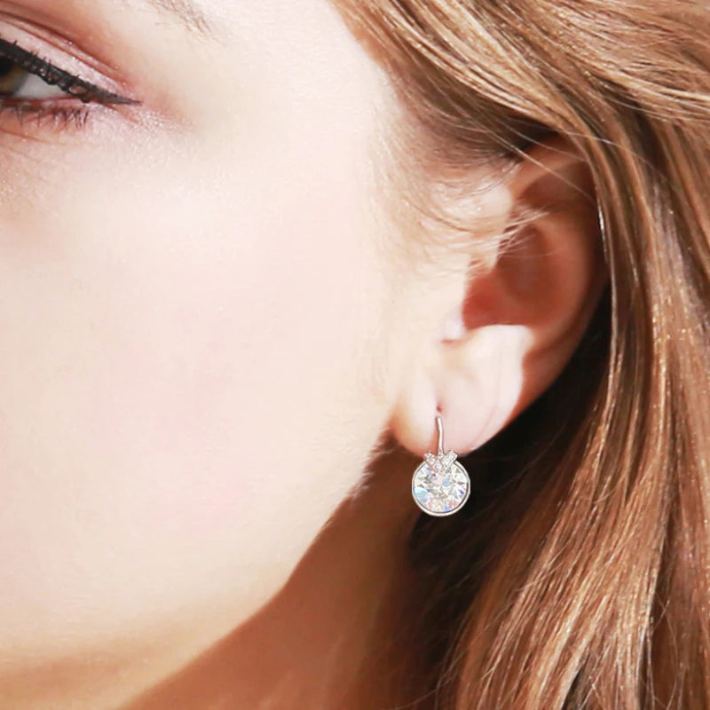 Fashion Small Bella Boucle D'oreille Femme made with Crystal from Austria for Women Wedding Party Jewelery Accessory Bijoux Gift