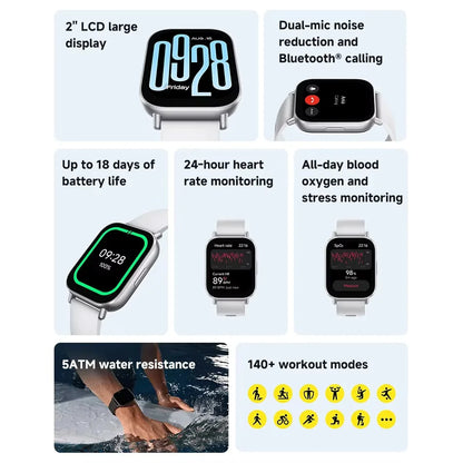 Xiaomi Redmi Watch 5 Active Global – 2" Display, Bluetooth Call, 140+ Sports, 5ATM