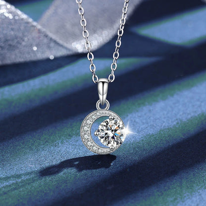 100% Real D Color 1 Carat Moissanite Pendant Necklace GRA Certificate for Women Wedding Bridal S925 Sterling Silver Fine Jewelry