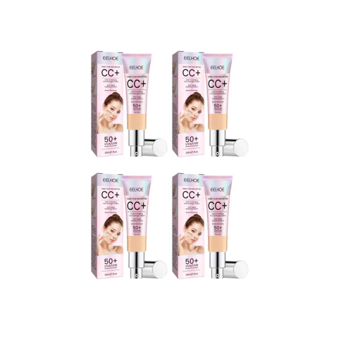 Natural Foundation Cc Cream Waterproof Brighten Moisturizing Foundation Concealer Oil-Control Sunscreen Spf 50 Makeup Cosmetics