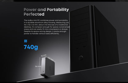 CHUWI AuBox Mini PC i9-13900HK 14 Cores 32GB DDR4 1TB SSD 16GB DDR5 512 SSD Windows 11 Pro WiFi 6 BT 5.2 Extend M.2 1T*2 Desktop