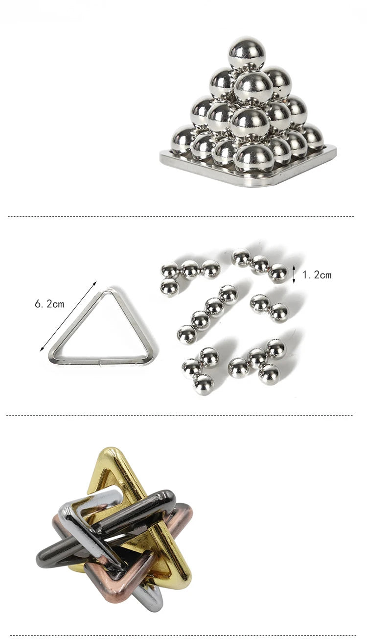 Creative IQ Metal Brain Teaser Puzzle – Magic Baffling Game Toy for Kids & Adults