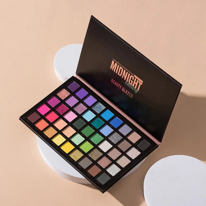 45 Color Eyeshadow Palette, Neon Glitter Matte Eyeshadow Natural Nude,Highly Pigmented Nude Warm Color Tone,Colorful Makeup