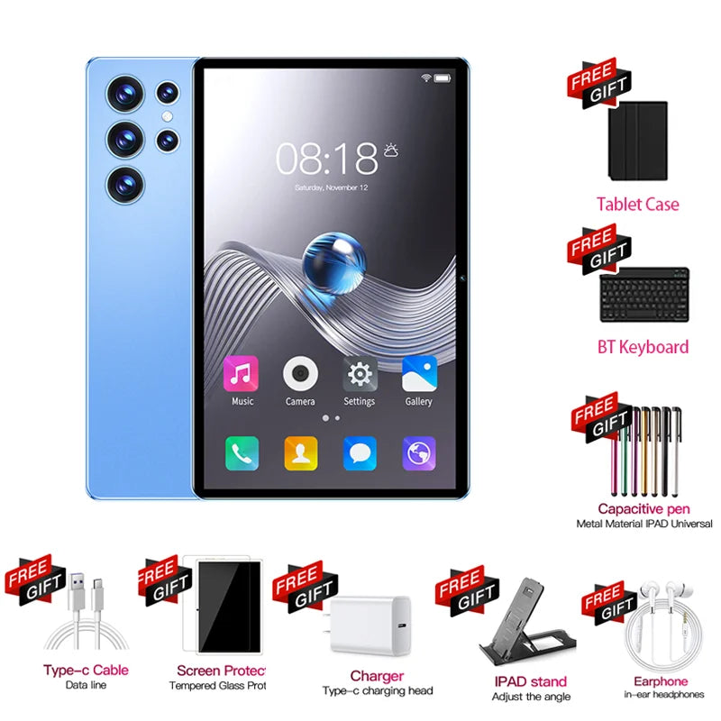 2025 NEW Pad S23 Ultra Tablets MTK6797 Android 12 16GB+1TB 5G Dual SIM 10 Core 10000mAh Bluetooth WiFi WPS Original Tablet PC
