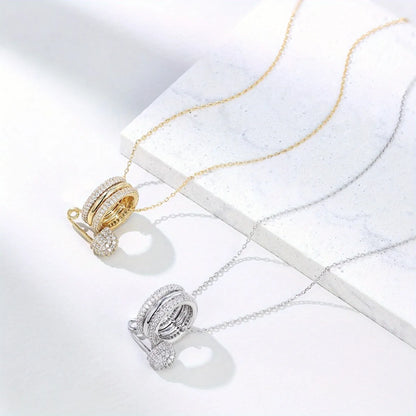 1pcs New Style Safety Pin Ring Unisex Necklace Perfect for Party Gifts Copper inlaid with zircon