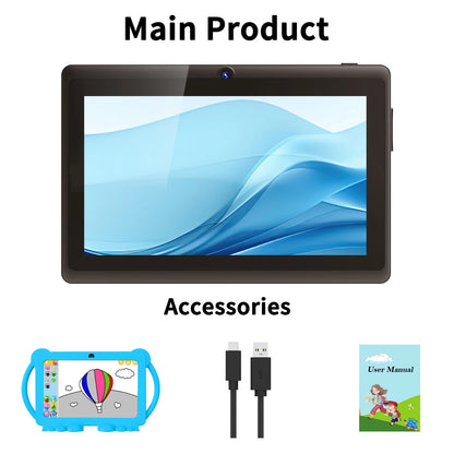 Relndoo 7 Inch Kid Tablet Android 13, 6GB(3+3 expanded) RAM 32GB ROM, WiFi, Dual Camera, IPS Screen, Kids Game Learning Tablets
