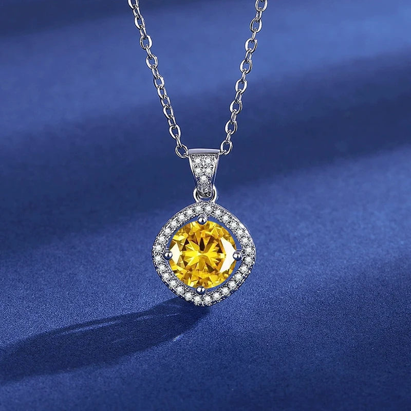 100% Real D Color 1 Carat Moissanite Pendant Necklace GRA Certificate for Women Wedding Bridal S925 Sterling Silver Fine Jewelry