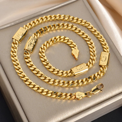 Pure Copper Alloy Men's and Women's Necklaces Vintage Hip-Hop Cuban Chains Suitable For Daily Wear Party Jewelry Gifts