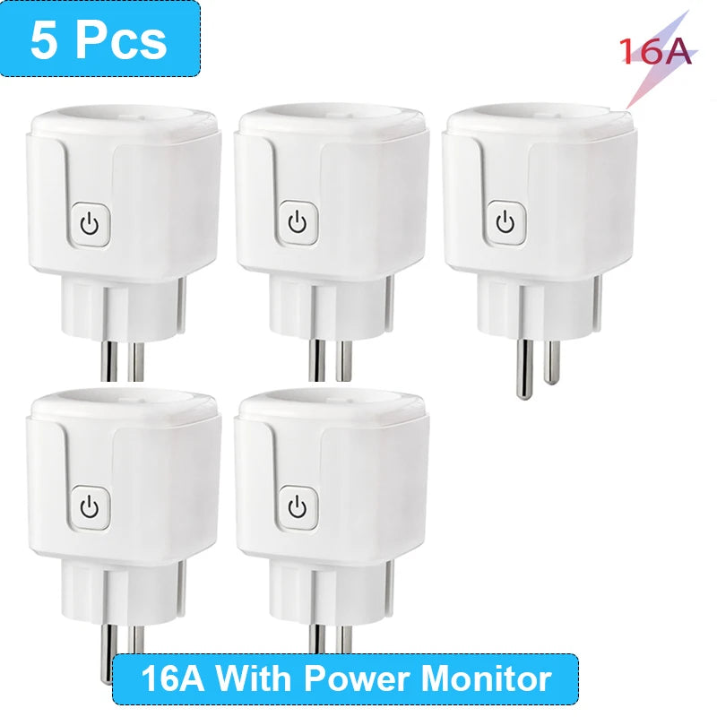 Smart Plug WiFi Socket EU 16A/20A Power Monitor Timing Function Tuya SmartLife APP Control Work with Alexa Google Home Alice