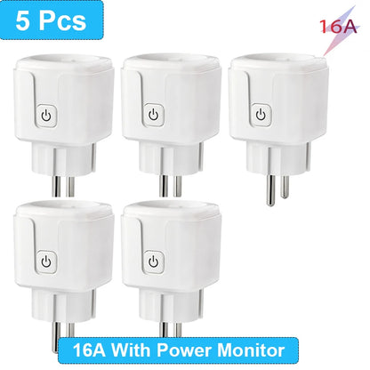 Smart Plug WiFi Socket EU 16A/20A Power Monitor Timing Function Tuya SmartLife APP Control Work with Alexa Google Home Alice