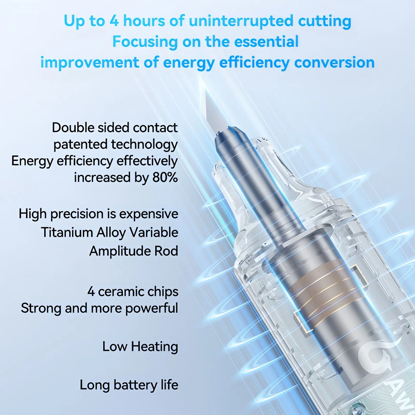 Awgem 40KHz Handheld Ultrasonic Cutter Ultrasonic cutting knife DIY Electric Carving Tool for Plastic/Resin/3D Printing/Textile