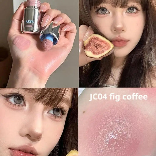 Liquid Powder Blusher, High Gloss, Three In One, Shrink And Expand Color, Natural Nude Color, Pseudo Plain Blush