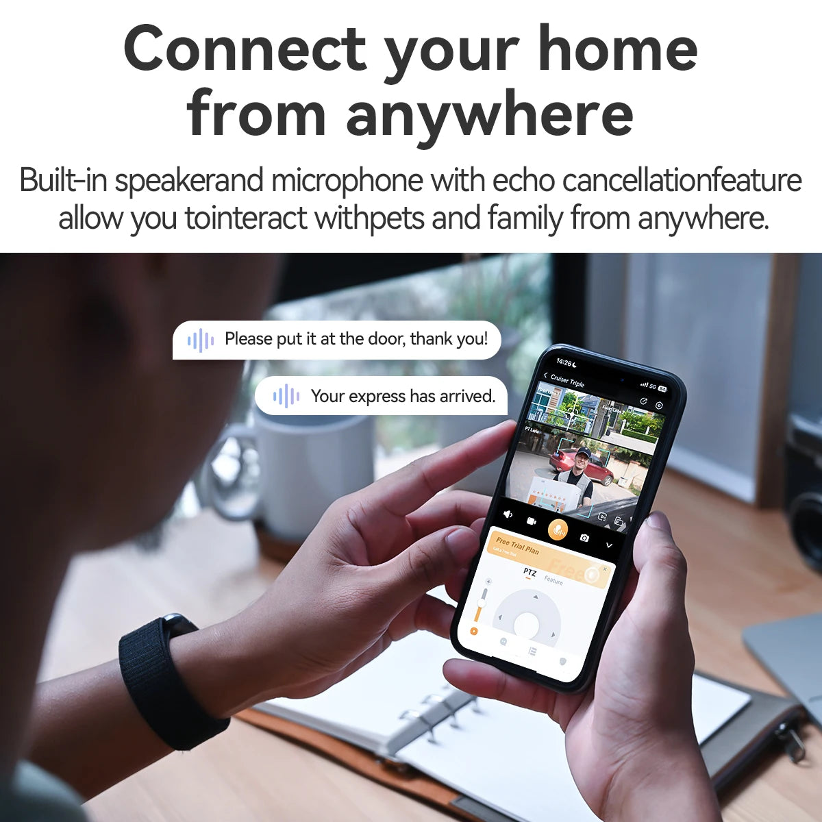 IMOU Cruiser Triple Lens  Outdoor Camera 2 Red-Bule Warning Light PTZ WiFi Camera Vehicle & Human Detection Surveillance Monitor