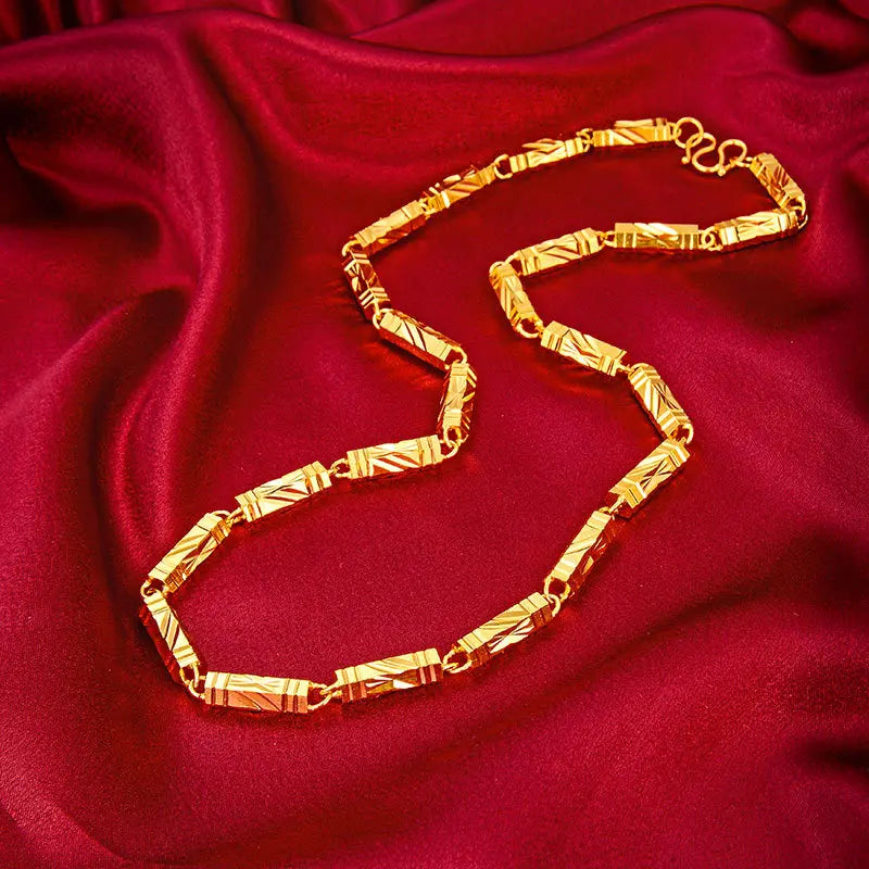 Hip Hop Style Gold Plated Color 6mm-8mm Hexagonal Men's Fashion Necklace Jewelry Party Birthday Gift