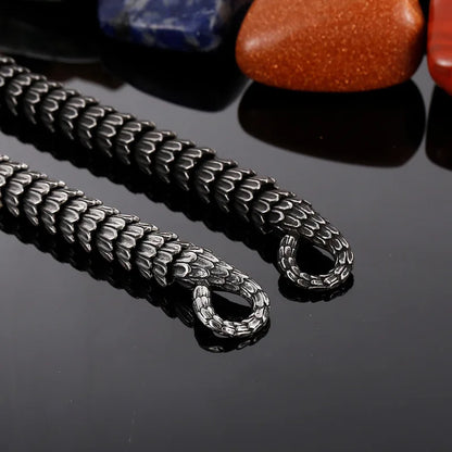 Vintage Snake Ouroboros Men Bracelets Stainless Steel Women Jewelry New in Top Quality Fashion Accessories Gifts Wholesale