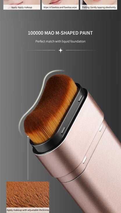 Light & Moist Hydrating Foundation Stick – Waterproof, Rotating Dual-Head with Brush