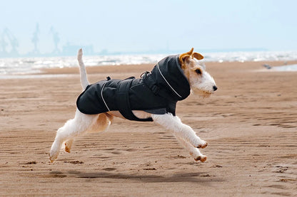 2025 New Pet Keeping Warm Clothes for Autumn Winter High Necked Dog Stormcoat With Reflective Tape Waterproof Dog Down Jacket