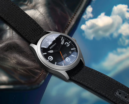 BERNY Pilot Titanium Automatic Watch for Men Sapphire AR Coated 10Bar Supper Luminous Men Wristwatch Sports Aviation Men Watches