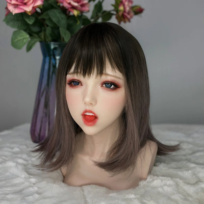 TPE doll single head,TPE material, art cosmetics, male adult toys, simulating female big head, real face, special mouth channel,