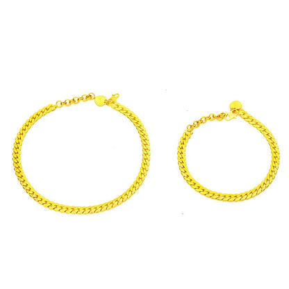 High-quality AU999 gold girls bracelets, fashionable and elegant jewelry 24K real gold anklet set