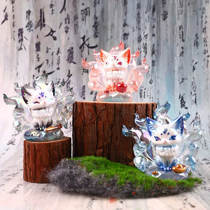 Creative China-Chic Nine Tailed Fox Fairy Blind Box Chaozhou Play Doll Desktop Decoration Mysterious Surprise Box Birthday Gift