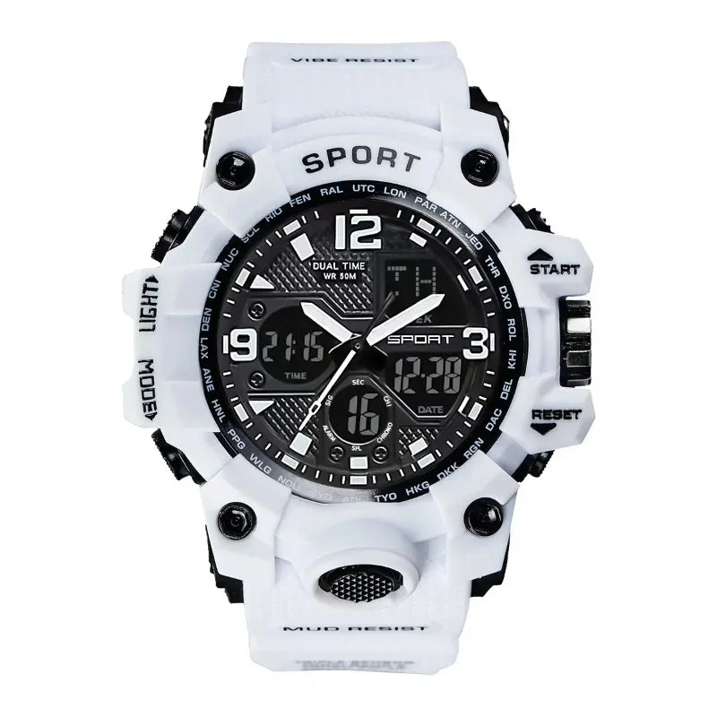 Hot shopping Teenage Men's Junior High School Student Fashion Trend Black Technology Sports Glow Men's Electronic Watch