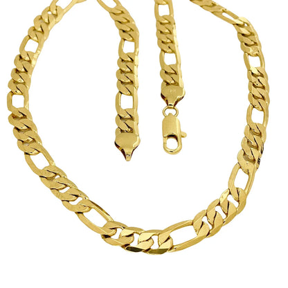 Luxury 24K 9999 Pure Gold real gold 10MM three than a men's and women's geometric necklace