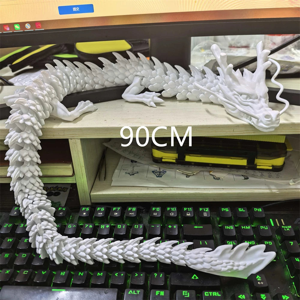 30CM 90cm 3D Printed Conjoined Divine Dragon Ornaments Joints Can Move Creative Dragon Plants Rockery Fish Tank Decoration