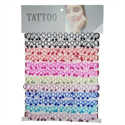 JUCHAO New Collares Vintage Stretch Tattoo Choker Necklaces For Women Girl Charm Gothic Elastic Necklace Female Wedding Gift