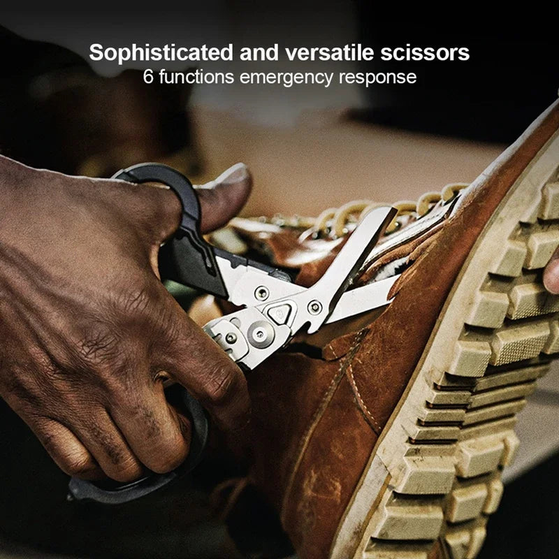 Stainless Steel Multifunctional Tactical Pliers Scissors For Outdoor Survival, Foldable And Extendable Tactical Folding Scissors