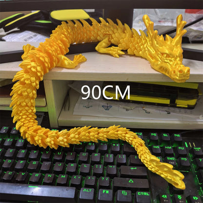 30CM 90cm 3D Printed Conjoined Divine Dragon Ornaments Joints Can Move Creative Dragon Plants Rockery Fish Tank Decoration